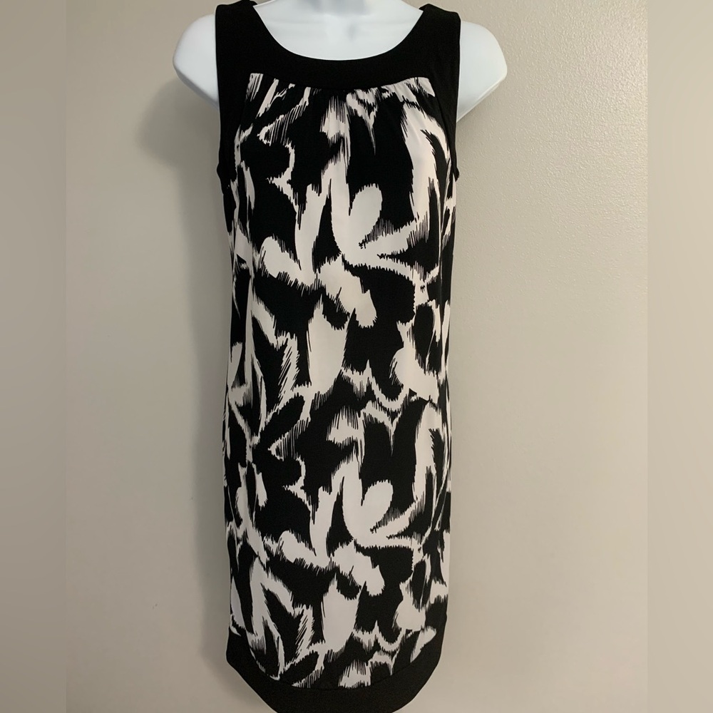 AB Studio Black and White Midi Dress